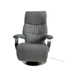 Relaxsessel 7050 Easyswing M Stoff Leeds Platin Grau Fuß Teller Edelstahloptik Mit Elektrischer Kopfteilverstellung
