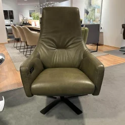 Relaxsessel 683 Haily Lift Up Leder Polo 1102 Grün 5 Stern Fuß Stahl Schwarz Mit Aufstehhilfe