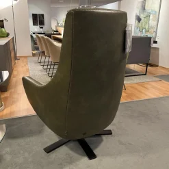 Relaxsessel 683 Haily Lift Up Leder Polo 1102 Grün 5 Stern Fuß Stahl Schwarz Mit Aufstehhilfe