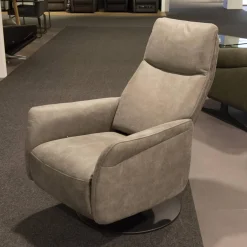 Relaxsessel 9061 Stoff K-Nevada Farbe Asche Drehgestell Anthrazit Kopf- Und Fußteil Verstellbar