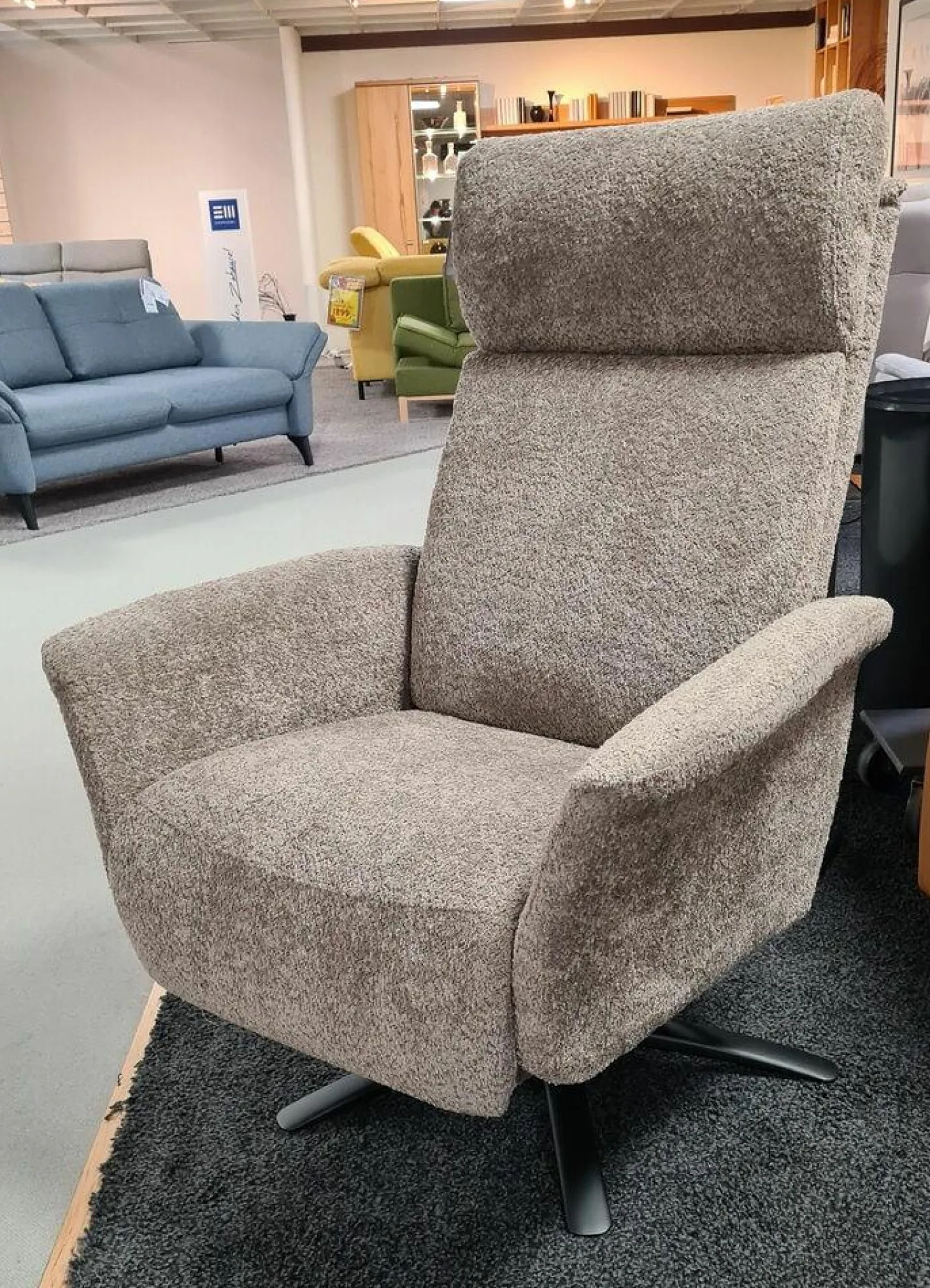 Relaxsessel 8036 Stoff Tefddy Light Brown Braun mit Massagefunktion