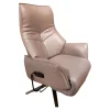 Relaxsessel 7911 Type 26U Z60 Außen Stoff Delfin Beige Grau Innen Leder Sofa Nappa Shadow Grau Sternfuß Edelstahloptik Mit Verstellungen 3 Motorisch