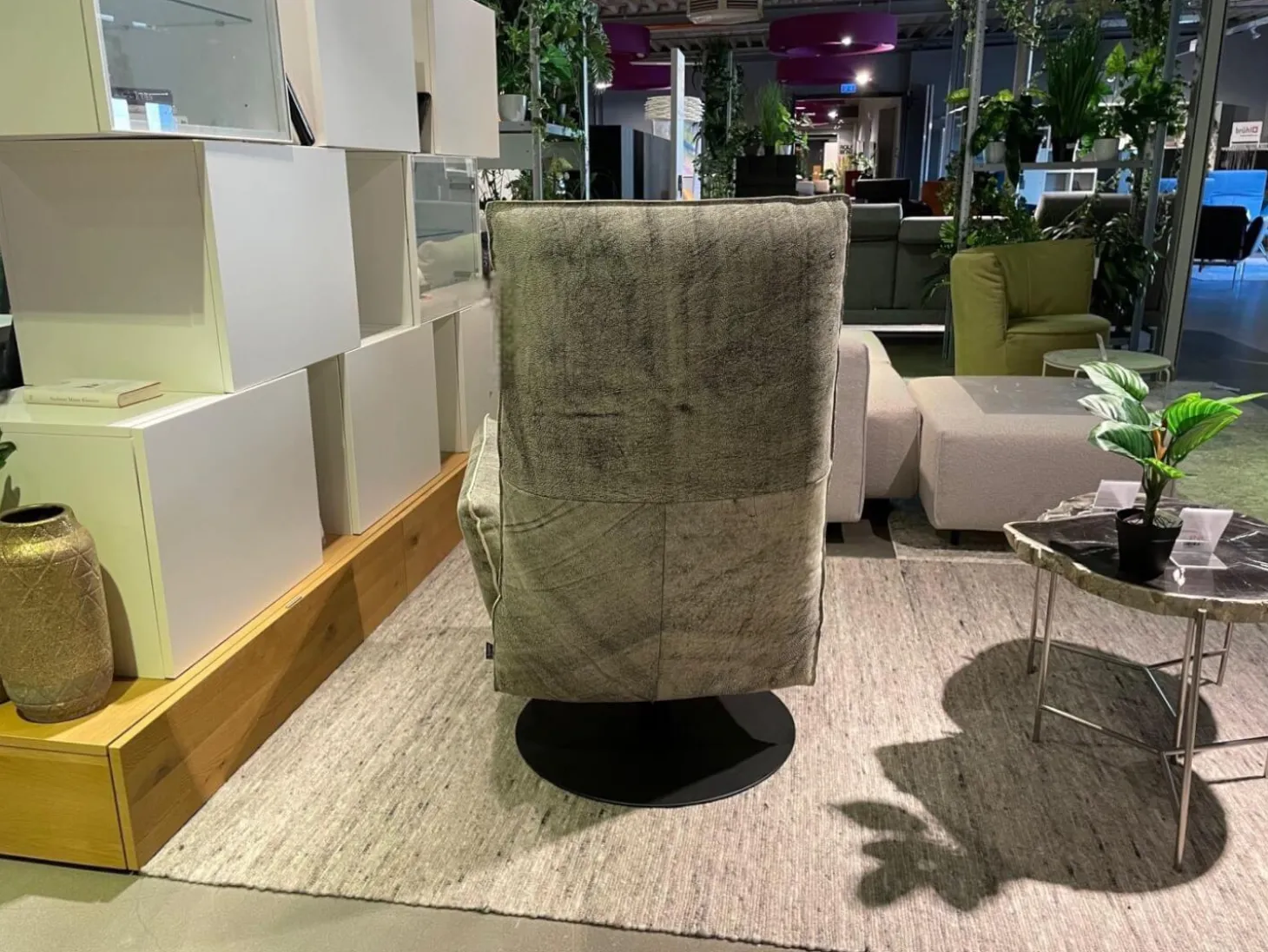 Relaxsessel Baboo Leder China White 2440 40 Grün Grau Gestell Rund Schwarz Matt Inklusive Akku