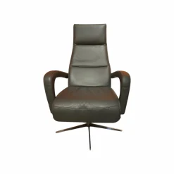 Relaxsessel Balok Innen Leder Anthrazit Außen Stoff Aubergine Violett Gestell Kreuzfuß Edelstahl Drehbar