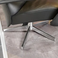 Relaxsessel Bolero Mini Leder Schwarz Gestell Silber