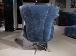 Relaxsessel Cassia A156 Stoff 64 1984 Happy Velvet Powder Grey Blau Fuß Aluminium Poliert