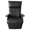 Relaxsessel Ceto Leder Schwarz Gestell Edelstahlring Und Schwarzes Leder Manuell Verstellbar