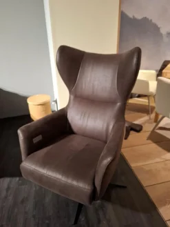 Relaxsessel Clemens Leder Relax 123 Espresso Braun mit Verstellfunktion