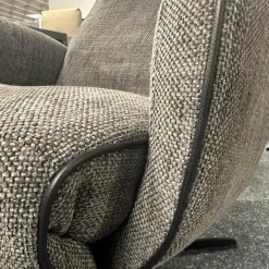 Relaxsessel Cosy Ghost JR 7790 Stoff Giada C096 3 Blau Grau Meliert 4 Sternfuß Gewellt Matt Schwarz Lackiert