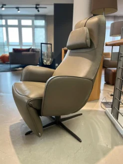 Relaxsessel Cosy Ghost Leder Lipano Olivia Braun grün mit Verstellfunktion