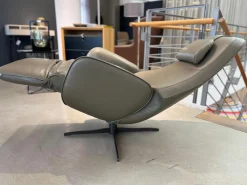 Relaxsessel Cosy Ghost Leder Lipano Olivia Braun grün mit Verstellfunktion