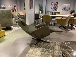 Relaxsessel Cosy Ghost Leder Lipano Oliva Grün Gestell 4 Sternfuß Bronze Matt Schwarz Lackiert Inklusive Kopfkissen