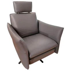 Relaxsessel Cumurex 7916 Leder Longlife Aqua Grau Blau Sternfuß Stahl Anthrazit Mit Manuellen Verstellungen