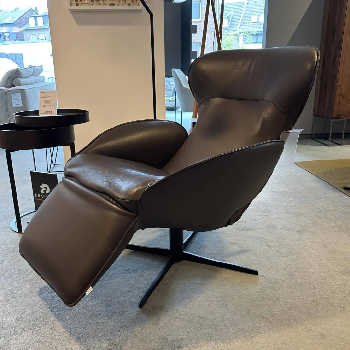 Relaxsessel Daydreamer JR 7450 Leder Lipando Fondente Braun 4 Stern Fuß Gewellt Schwarz Stufenlos Verstellbar