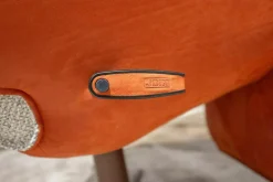 Relaxsessel Daydreamer Mono-Move Medi Innen Stoff Thuile C0001 Cremeweiß Außen Leder Nubuck Rosso Orange