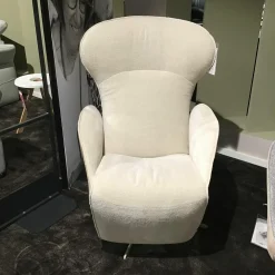 Relaxsessel Daydreamer Textil Leder Innen Mumble Außen Nubukleder Creme