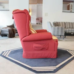 Relaxsessel Excalibur Stoff Rot Goldgelb Füße Mit Stoff Bezogen