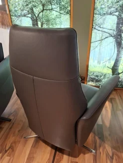 Relaxsessel Global Trona S Leder WM Antraciet Anthrazit Kreuzfuß Chrom