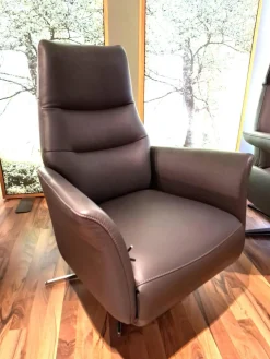 Relaxsessel Global Trona S Leder WM Antraciet Anthrazit Kreuzfuß Chrom