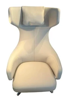 Relaxsessel Grand Repos Leder Premium 73 Ton Grau mit Ottoman