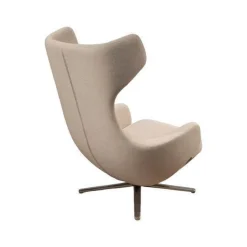 Relaxsessel Grand Repos Stoff Dumet Melange Beige Gestell Aluminium Poliert Inklusive Hocker
