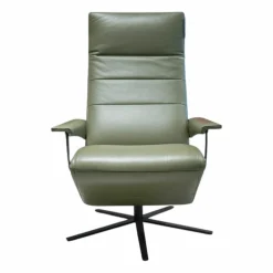 Relaxsessel Hardy Leder 24 Select 156 Olivgrün Gestell Schwarz Seidenmatt Beschichtet