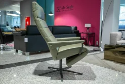 Relaxsessel Hardy Leder 24 Select 156 Olivgrün Gestell Schwarz Seidenmatt Beschichtet