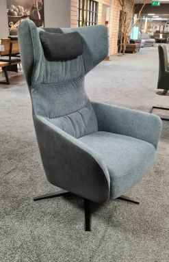 Relaxsessel Houston Relax Stoff Innen Carmen 158 Niagara Grau Außen Loreto 48a Steel Anthrazit Sternfuß Metall Schwarz