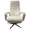 Relaxsessel Husum Nr 1 Medium Leder Credo Weiß Sternfuß Schwarz Motorisch Verstellbar