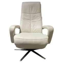 Relaxsessel Husum Nr 1 Medium Leder Credo Weiß Sternfuß Schwarz Motorisch Verstellbar