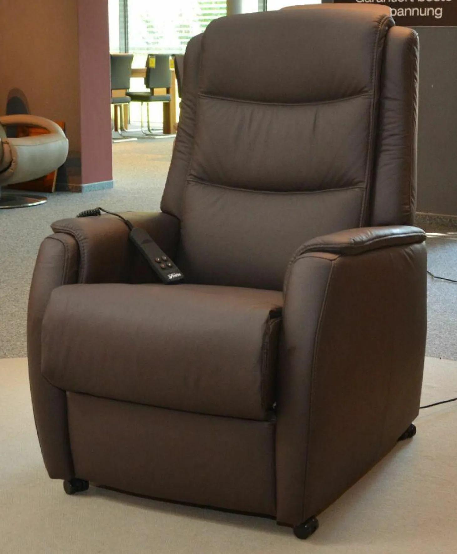 Relaxsessel KS 5841 Leder Torro 56 Schoko Funktion A4 2 Motoren und Aufstehhilfe