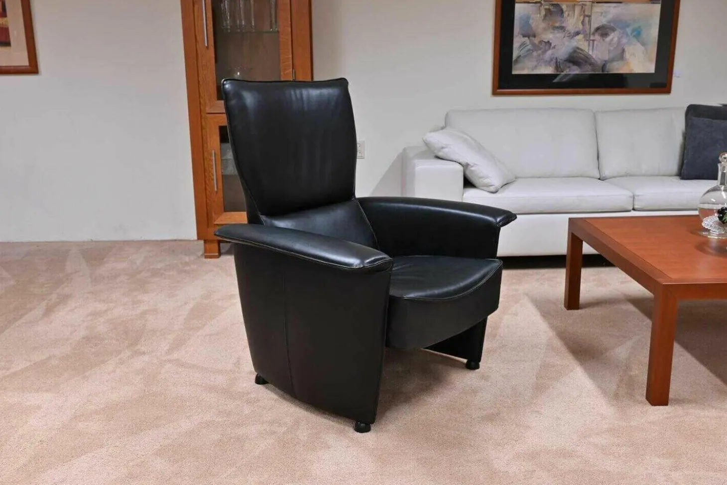 Relaxsessel Leder Sattle Schwarz