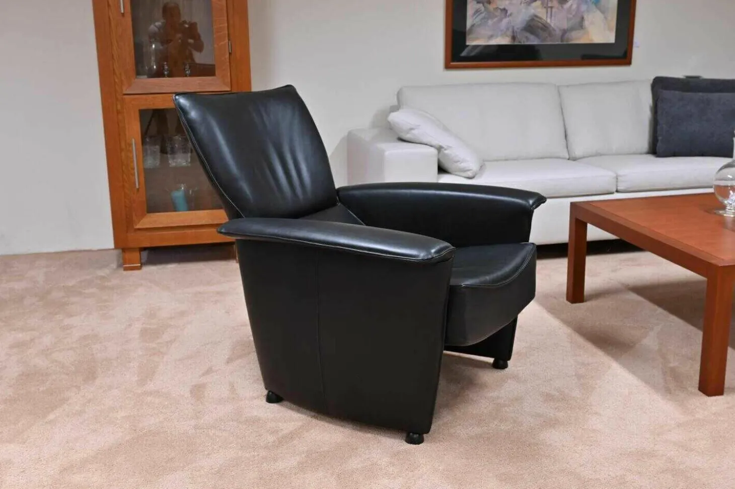 Relaxsessel Leder Sattle Schwarz