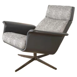 Relaxsessel Legend Leder Normandie Schwarz Stoff Scott 191 Grau