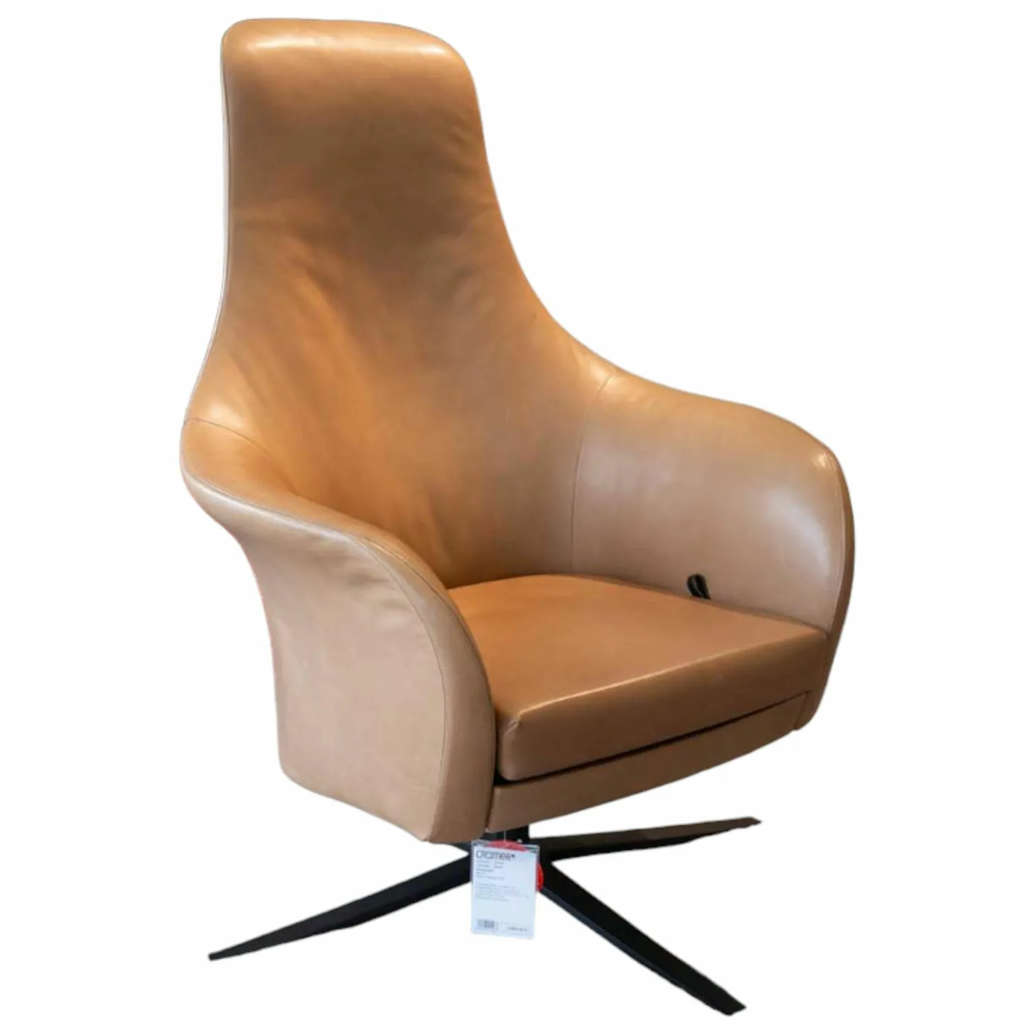 Relaxsessel Marvin Leder Country Ton Hellbraun Gestell Schwarz