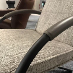 Relaxsessel Mensana JR 7260 Mono Move Medi Stoff Dodo C0207 Creme Hellgrau Meliert 5 Sternfuß Dunkelgrau Lackiert