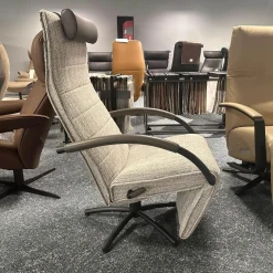 Relaxsessel Mensana JR 7260 Mono Move Medi Stoff Dodo C0207 Creme Hellgrau Meliert 5 Sternfuß Dunkelgrau Lackiert