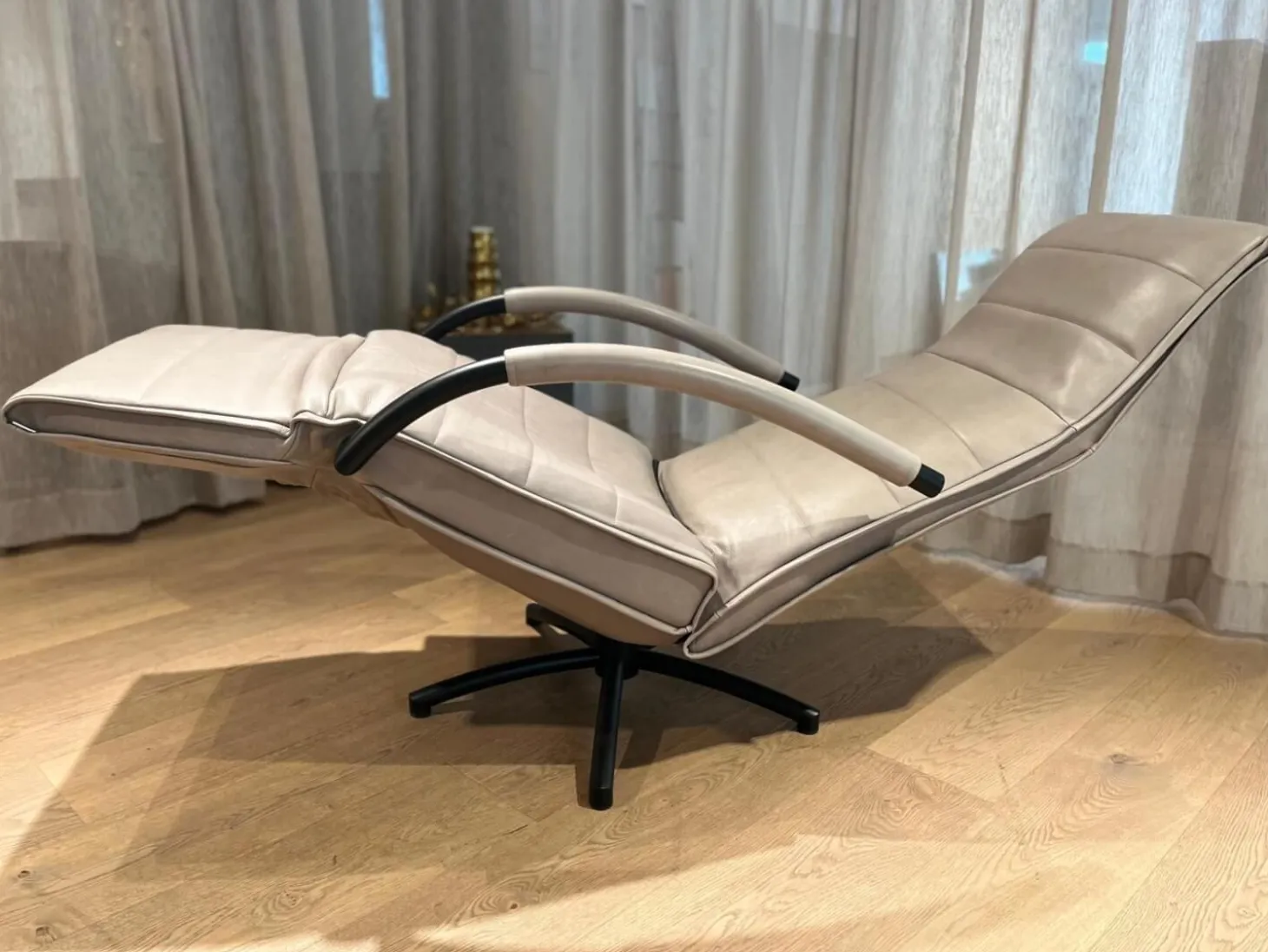 Relaxsessel Mensana Leder Lolita Alberto Braun Grau mit Verstellfunktion