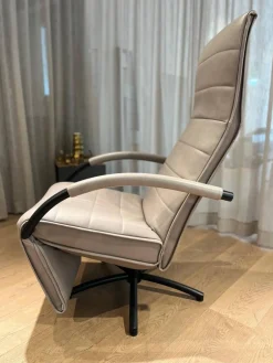 Relaxsessel Mensana Leder Lolita Alberto Braun Grau mit Verstellfunktion