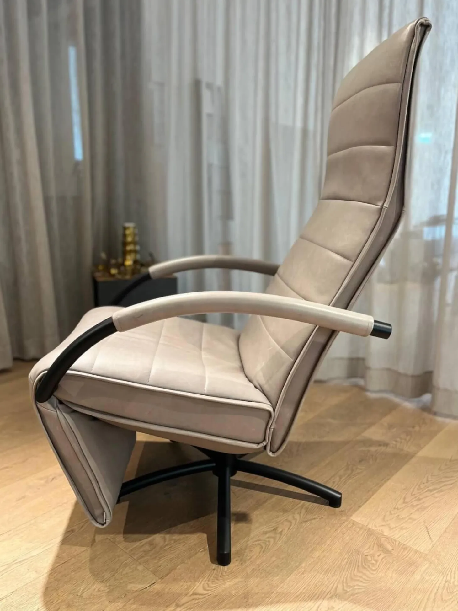 Relaxsessel Mensana Leder Lolita Alberto Braun Grau mit Verstellfunktion