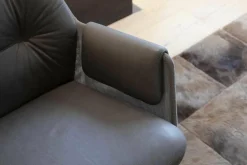 Relaxsessel Mesh Leder Anilina Terra Gestell Chrom mit Relaxfunktion