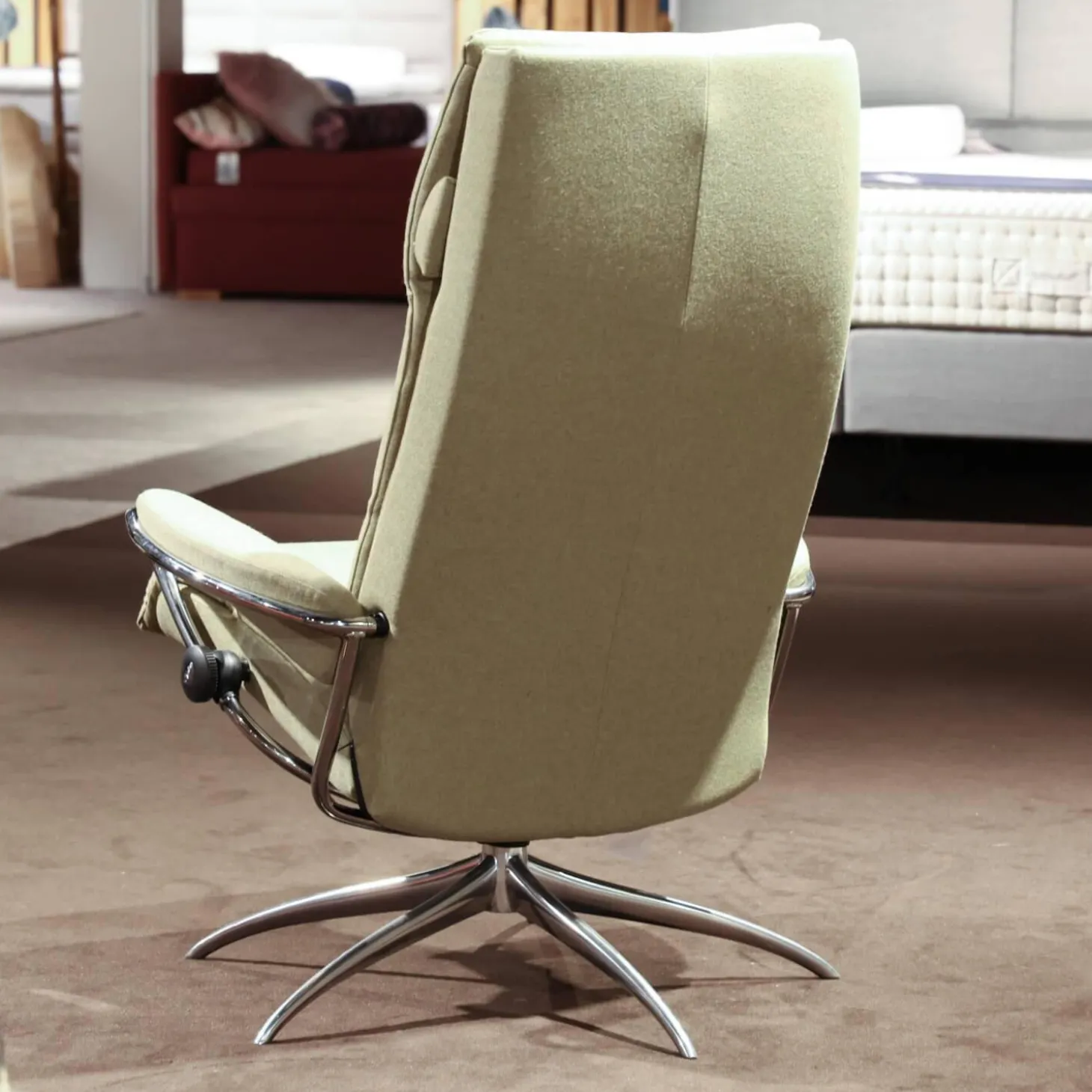 Relaxsessel Mit Hocker Tokyo Stoff Calido 579 Light Green Hellgrün Gestell Star 40 Alu