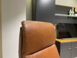 Relaxsessel Mondo Casio R Leder Texas Cognac Braun Sternfuß Pulverbeschichtet Schwarz