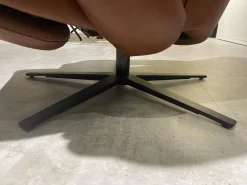 Relaxsessel Mondo Casio R Leder Texas Cognac Braun Sternfuß Pulverbeschichtet Schwarz