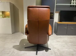 Relaxsessel Mondo Casio R Leder Texas Cognac Braun Sternfuß Pulverbeschichtet Schwarz