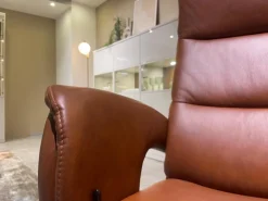 Relaxsessel Mondo Casio R Leder Texas Cognac Braun Sternfuß Pulverbeschichtet Schwarz