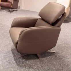 Relaxsessel Montreal Bezug Leder Dea 1281 Anthrazit Sternfuß Aluminium Matt Inklusive Akku