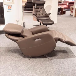 Relaxsessel Montreal Bezug Leder Dea 1281 Anthrazit Sternfuß Aluminium Matt Inklusive Akku