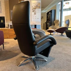 Relaxsessel Multi-Move Mini Yoga Leder Konia Bronzo Armlehne Mit Leder Bezogen gestell 5-Sternfuß Ellips Alu Chrom