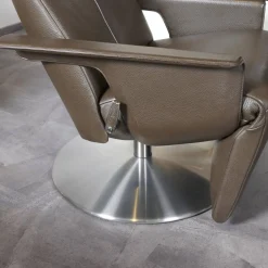 Relaxsessel Orea Leder Braun Gestell Silber